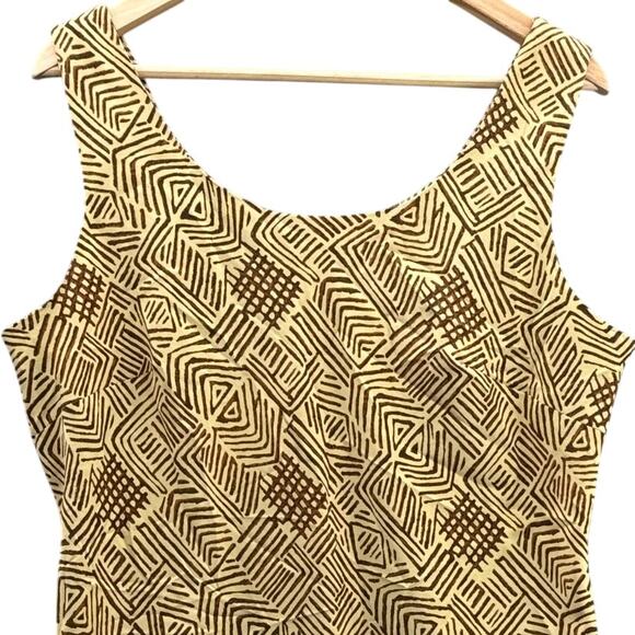 Vintage 80s Miss Dorby Tribal Sleeveless Maxi Dress - 16 - Picture 3 of 8